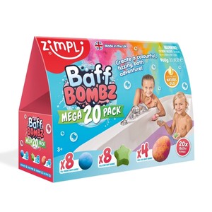 Zimpli Kids Musujące bomby do zabawy do kąpieli zmieniające kolor wody Baff Bombz 20 szt. 3+