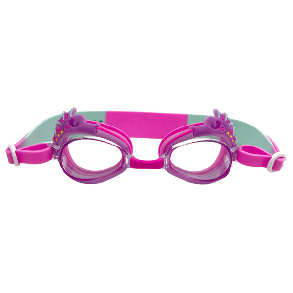Aqua2ude Okulary do pływania dla dzieci nieparujące – okularki pływackie na basen Konik morski różowy 3+