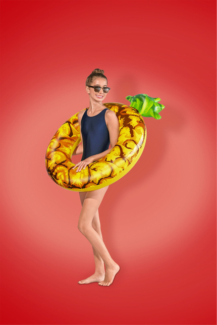 Kółko do pływania dla dzieci, ananas, 119/116 cm, 12+, Summer Fruit, Bestway