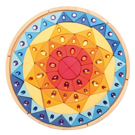 Układanka z kryształkami Mandala błyszcząca, średnica 40 cm, kolorowa, 3+, Grimm's