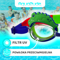 Aqua2ude Okulary do pływania dla dzieci nieparujące – okularki pływackie na basen Aligator 3+