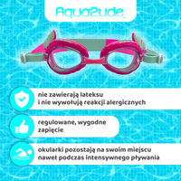Aqua2ude Okulary do pływania dla dzieci nieparujące – okularki pływackie na basen Syrena turkusowe 3+