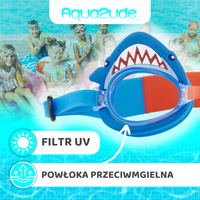 Aqua2ude Okulary do pływania dla dzieci nieparujące – okularki pływackie na basen Szczęki rekina 2