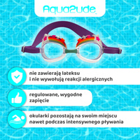 Aqua2ude Okulary do pływania dla dzieci nieparujące – okularki pływackie na basen Tęcza z gwiazdkami 3+