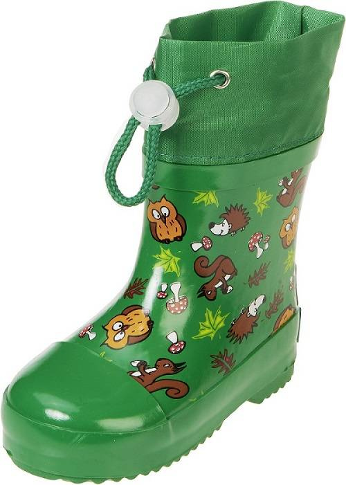 Kalosze dziecięce ze ściągaczem, Leśne Zwierzątka, zielone, Playshoes