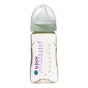 Butelka ze smoczkiem do karmienia niemowląt wykonana z PPSU, 240 ml, szałwia, b.box