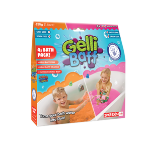 Magiczny proszek do kąpieli, Gelli Baff, różowy i pomarańczowy 4 użycia, 3+, Zimpli Kids