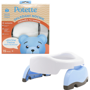 Nocnik dla dziecka i nakładka na toaletę, biało-niebieski, Potette Plus