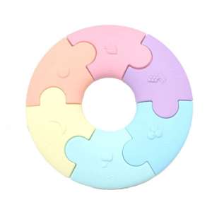 Pierwsze puzzle sensoryczne dla niemowlaka kółko Jellystone Design pastelowe, OUTLET
