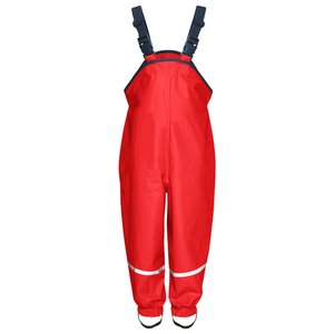 Spodnie przeciwdeszczowe z podszewką z polaru, ocieplone, rozm. 128, czerwone, Playshoes
