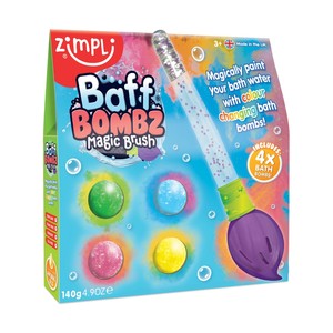Zimpli Kids Kule do zabawy do kąpieli dla dzieci zestaw 4 szt. z pędzlem Baff Bombz Magic Brush 3+