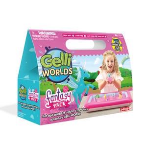 Zimpli Kids Magiczny proszek do wody – zestaw do tworzenia gelli z figurkami i tacą Gelli Worlds Fantasy Pack