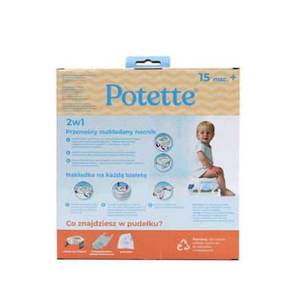 2w1 Potette: Nocnik dla dziecka i nakładka na toaletę, miętowo-biały, Potette