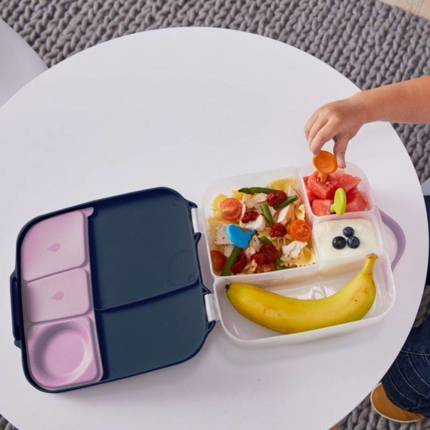 B.box Lunchbox dla dzieci do szkoły - szczelna śniadaniówka z przegródkami i wkładem chłodzącym Lemon Sherbet