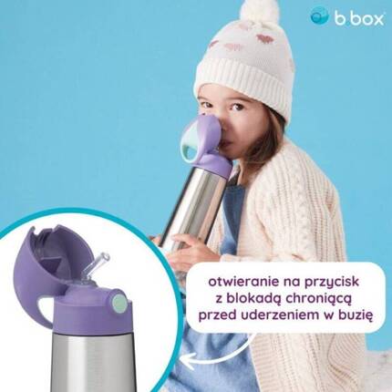 B.box butelka termiczna - bidon dla dzieci ze słomką 500 ml Flamingo Fizz
