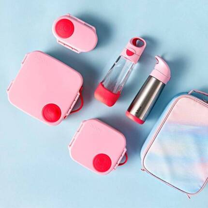 B.box lunchbox dla dzieci do szkoły - szczelna mini śniadaniówka z przegródkami Flamingo Fizz