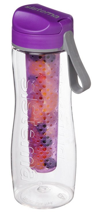 Butelka tritanowa z wkładem na owoce 800 ml, fioletowy, Sistema