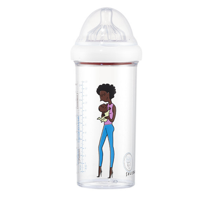 Butelka ze smoczkiem do karmienia niemowląt, Afromama, tritanowa, 6 m+, 360 ml, Le Biberon Français