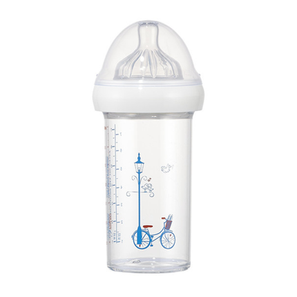 Butelka ze smoczkiem do karmienia niemowląt, Rower, tritanowa, 6 m+, 210 ml, Le Biberon Français