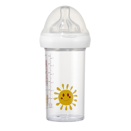 Butelka ze smoczkiem do karmienia niemowląt, Słońce, tritanowa, 6 m+, 210 ml, Le Biberon Français