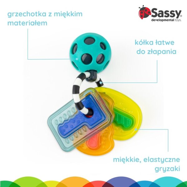 Kluczyki, zabawka sensoryczna, multikolor, 0 m+, Sassy