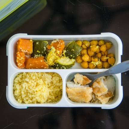 Lunchbox z widelcem Bentö, niebieski, bblüv