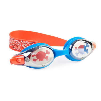 Okulary do pływania dla dzieci Pirat niebiesko-pomarańczowe Bling2o
