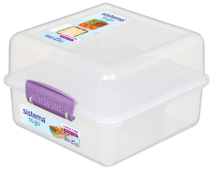 Pudełko śniadaniowe Lunch Cube To Go 1,4l, lawendowy, Sistema