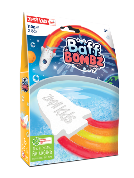 Rakieta do kąpieli do zabawy zmieniająca kolor wody, Rainbow Baff Bombz, 3+, Zimpli Kids