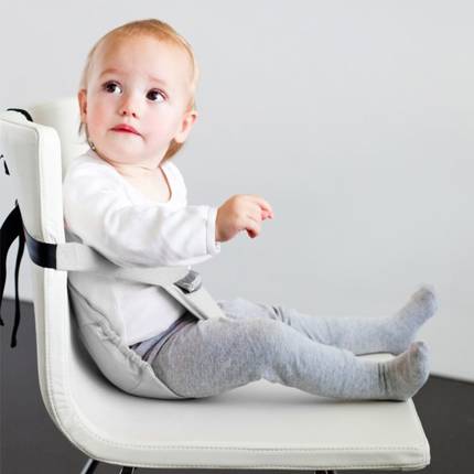 Szelki do krzesła do karmienia dla niemowlaka, Mini Chair, 6 m.+, jasnoszare, Minimonkey