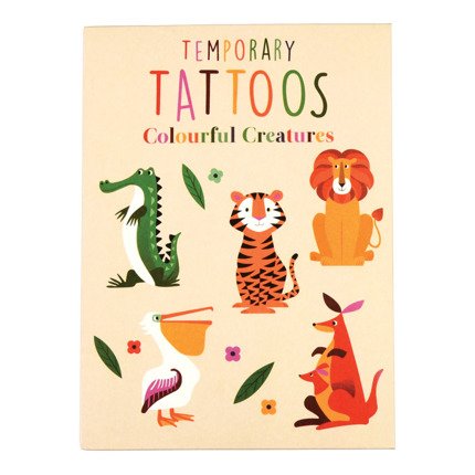 Tatuaże zmywalne dla dzieci, Kolorowe Zwierzęta, Rex London, OUTLET