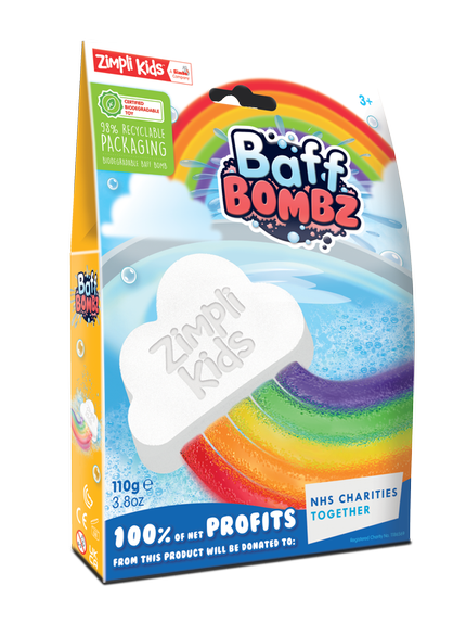 Tęczowa chmurka do kąpieli do zabawy zmieniająca kolor wody, Rainbow Baff Bombz, 3+, Zimpli Kids