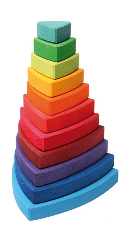 Wieża Trójkąt, 22 cm, kolorowa, 1+, Grimm's