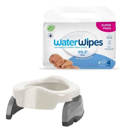 Zestaw chusteczki nawilżane WaterWipes i nocnik dla dzieci Potette Plus
