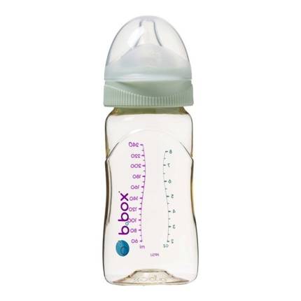 Zestaw do nauki picia Butelka ze smoczkiem dla niemowląt wykonana z PPSU klasy medycznej, pojemność 240 ml i Bidon ze słomką pistachio b.box