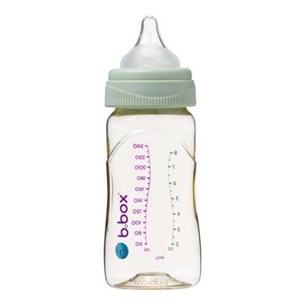 Zestaw do nauki picia Butelka ze smoczkiem dla niemowląt wykonana z PPSU klasy medycznej, pojemność 240 ml i Bidon ze słomką pistachio b.box