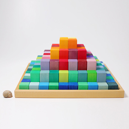 Zestaw klocków Piramida, 100-el., kolorowe, 3+, Grimm's