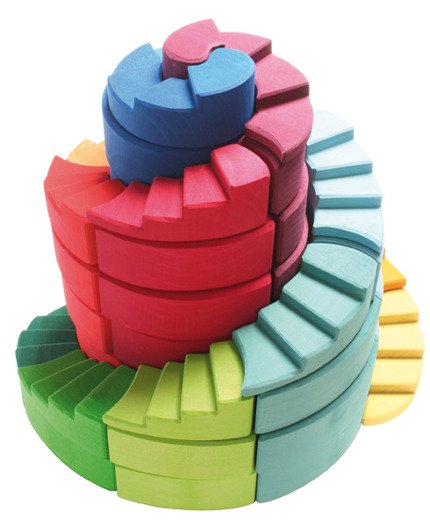 Zestaw klocków Spirala, 56-elementowa, 1+, kolorowa, Grimm's
