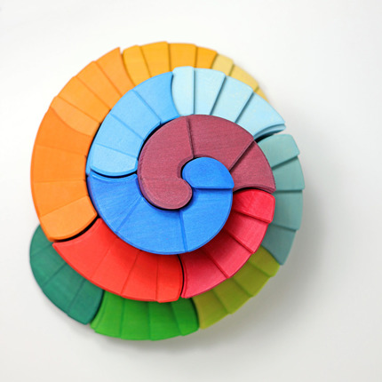 Zestaw klocków Spirala, 56-elementowa, 1+, kolorowa, Grimm's