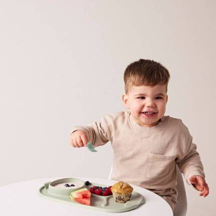 b.box roll + go Zwijana mata BLW do nauki samodzielnego jedzenia dla dzieci szałwia