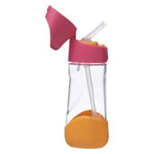 B.box Bidon dla dziecka - butelka na wodę ze słomką tritanowa 450 ml Strawberry Shake