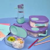 B.box Lunchbox dla dzieci do szkoły - szczelna śniadaniówka z przegródkami i wkładem chłodzącym Ocean Breeze