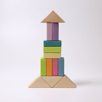 Grimm’s Pastel Duo Układanka drewniana w ramce – klocki drewniane Montessori dla rocznego dziecka