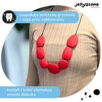 Gryzak naszyjnik, czerwony, Jellystone Designs