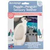Gryzak sensoryczny ze smyczą, Peggie the Penguin, 3 m+, BICKIEPEGS®