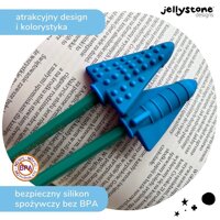 Gryzak terapeutyczny na ołówek 2 szt., niebieski, Jellystone Designs