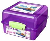 Kolorowe pudełko śniadaniowe, 1,4l, Lunch Cube Coloured, fioletowe, Sistema