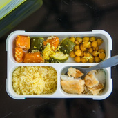 Lunchbox z widelcem Bentö, niebieski, bblüv, OUTLET