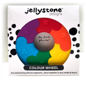 Pierwsze puzzle sensoryczne dla niemowlaka kółko Jellystone Design tęczowe, OUTLET