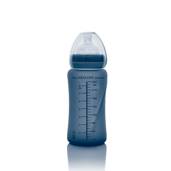 Szklana butelka ze smoczkiem M reagująca na temperaturę, 240 ml, borówkowa, Everyday Baby